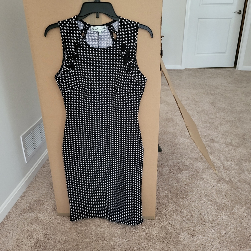 Almost Famous Black and White Midi Dress